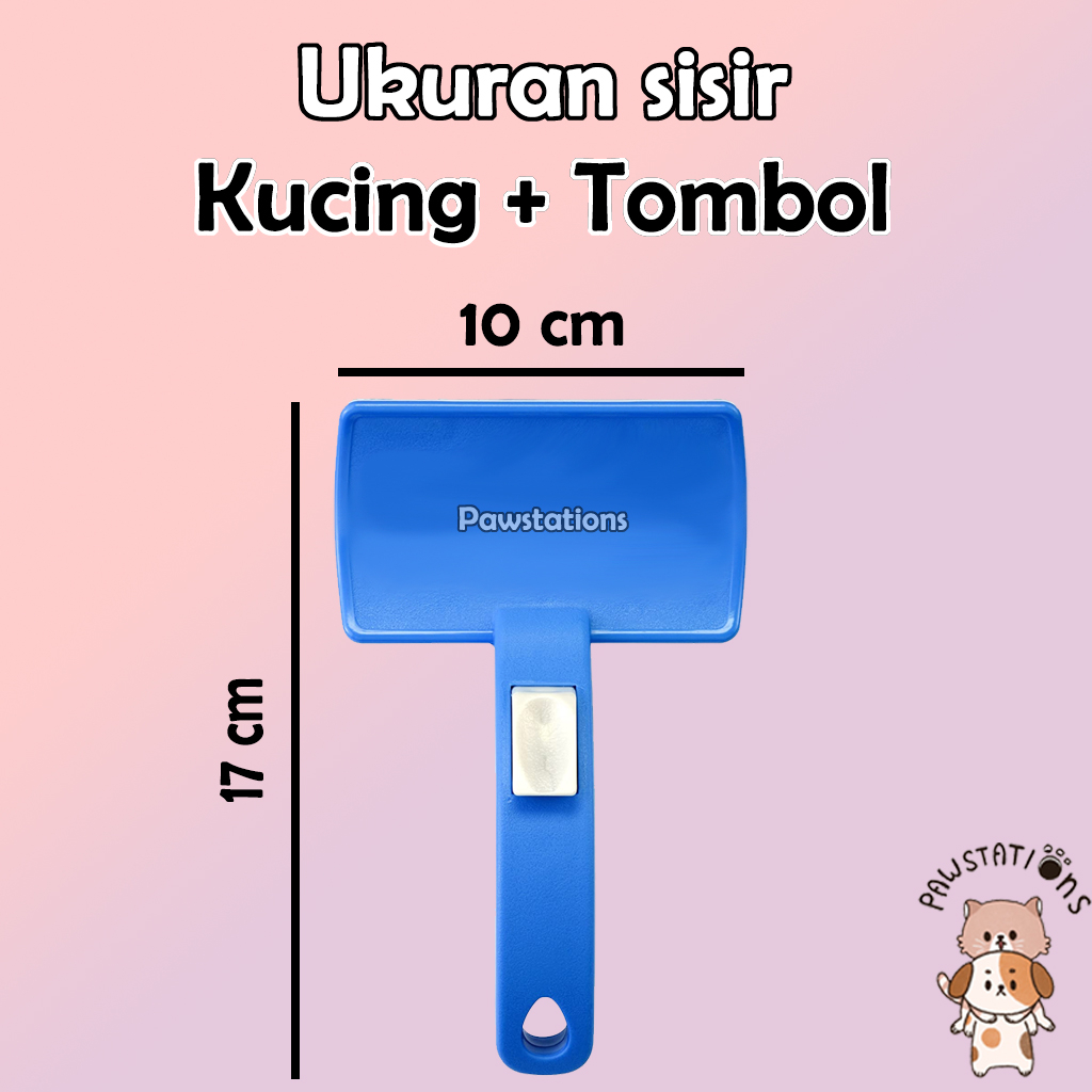 Sisir Kucing &amp; Anjing dengan Tombol Sisir Kelinci