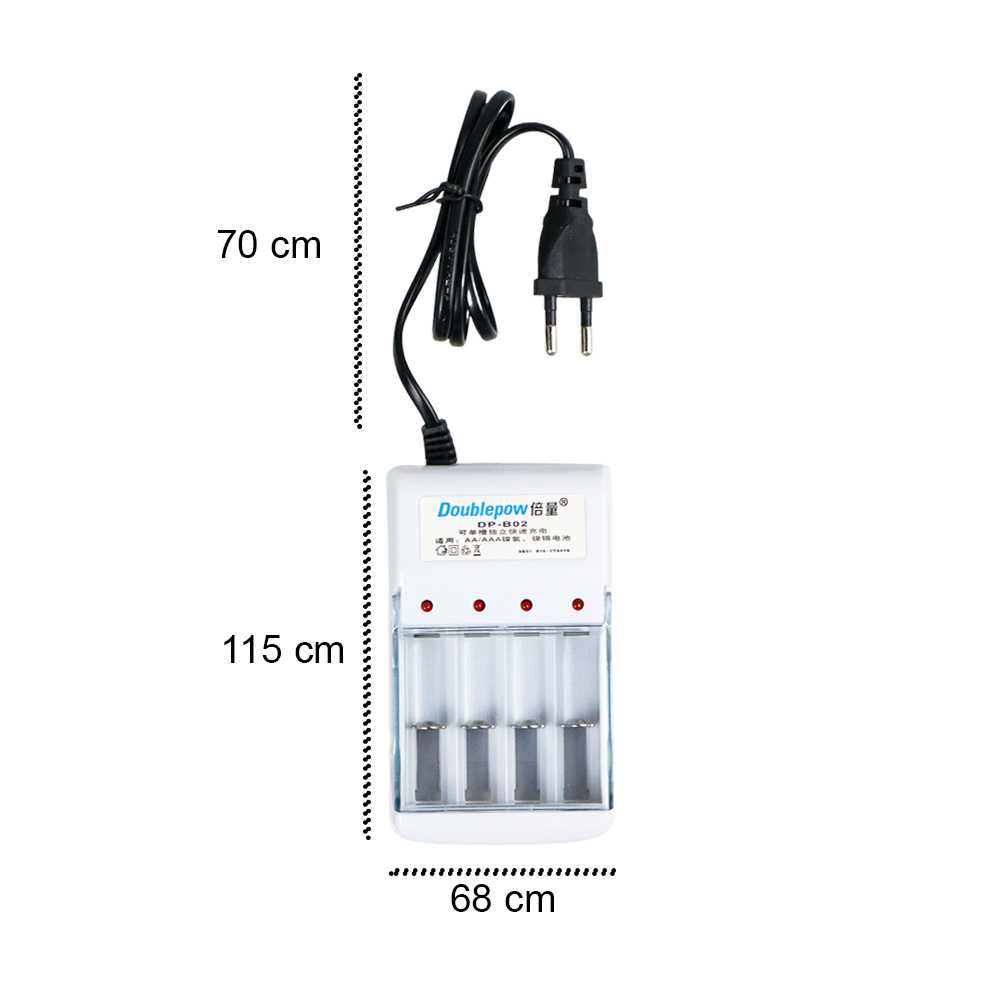 Paket Charger Baterai slot AA / AAA Bonus 6 Battery Cas Rechargeable NiMH Lampu Indokator