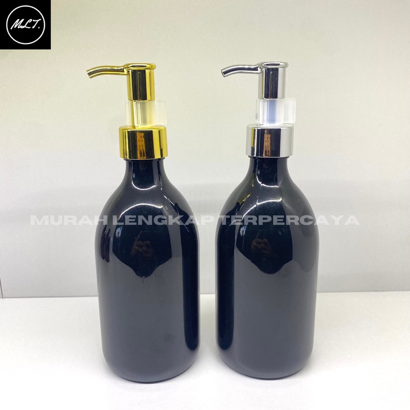 BOTOL 300ML SCARLETT HITAM PUMP CLIP OIL GOLD SILVER PET BLACK 300 ML
