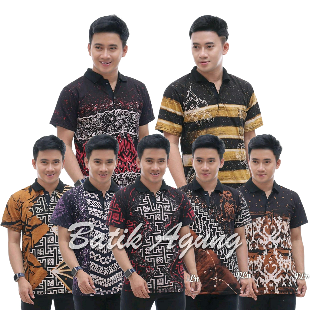 Kaos Distro Batik Pria T Shirt Batik Lukis Modern Keren / Kaos Santai Pria Motif Batik Pekalongan