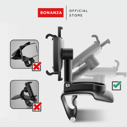 Car Phone Holder HP Mobil 4 in 1 HD35 Jepit Dashboard Universal Rearview 360 Degree Rotation