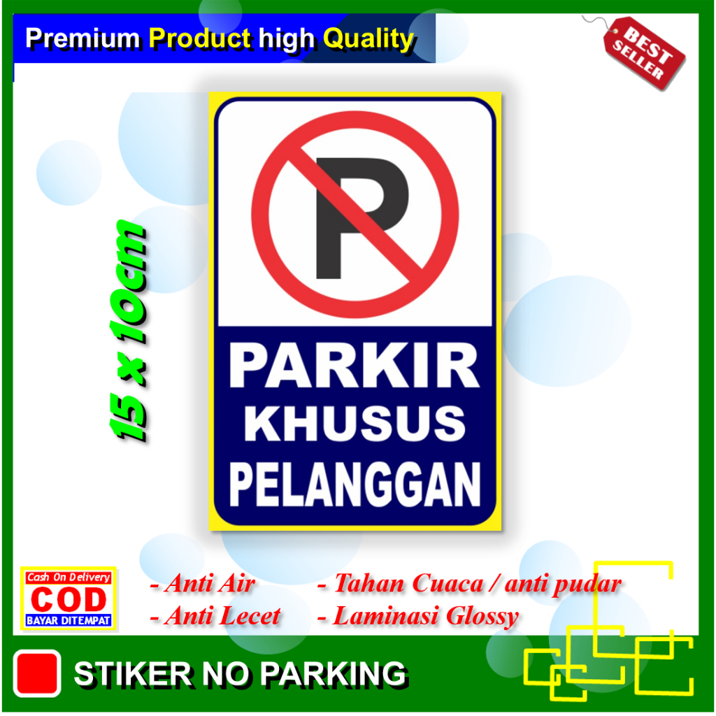 

Stiker parkir khusus pelanggan sticker cafe toko restoran butik