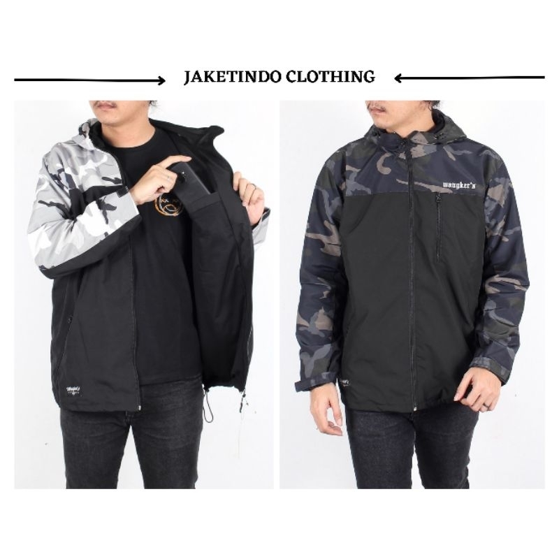 WANGKERS Original Jaket Pria Casual Reglan Outdoor Taslan Motif Army - Casual Jacket