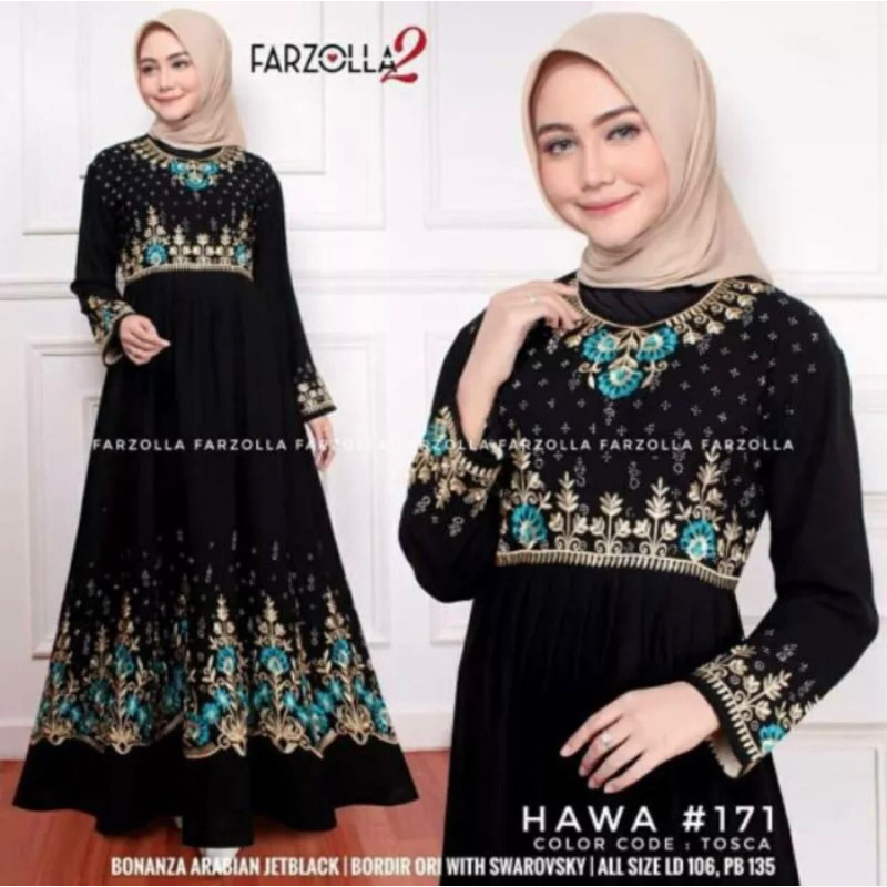 GAMIS SYARI ABAYA BORDIR HAWA 171 RED &amp; TOSCA