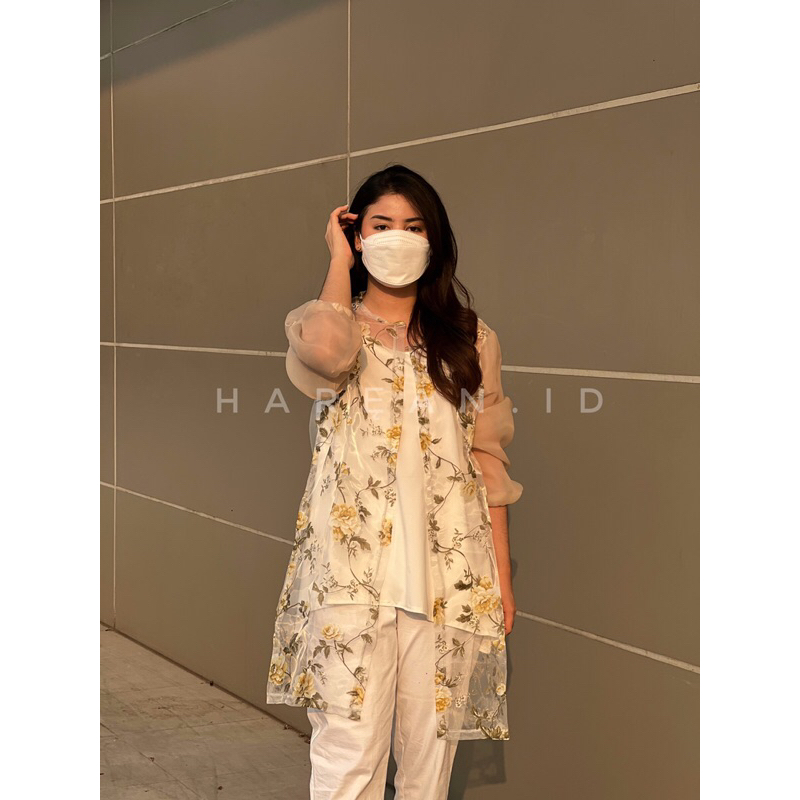 Premium Outer Organza Motif Print | Outer Organza | Outer kondangan | Atasan Wanita | harean.id