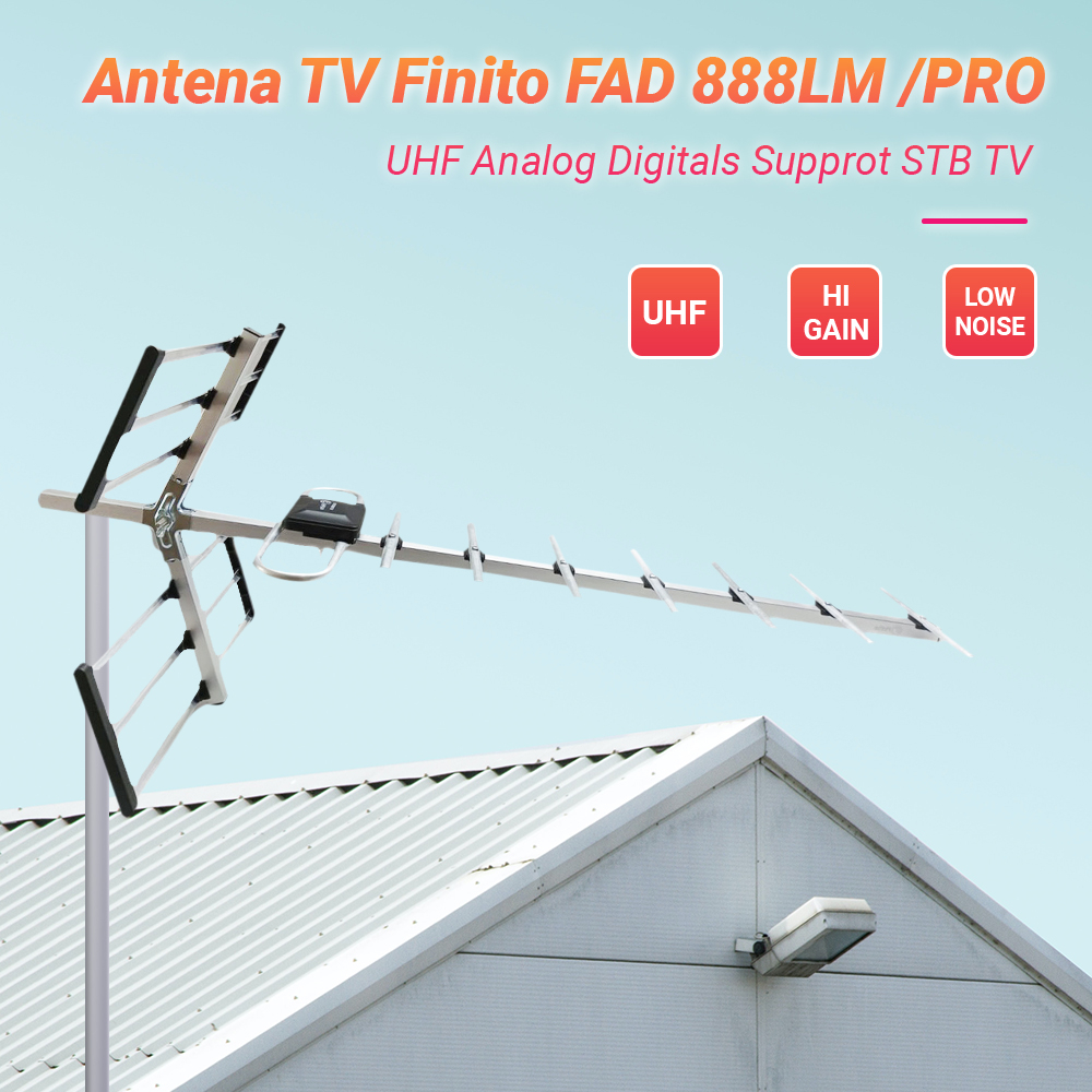 Antena TV Finito FAD 888LM Supprot STB Tv/Antena Outdoor UHF Analog Digitals Supprot STB Tv Anti Karat Waterproof