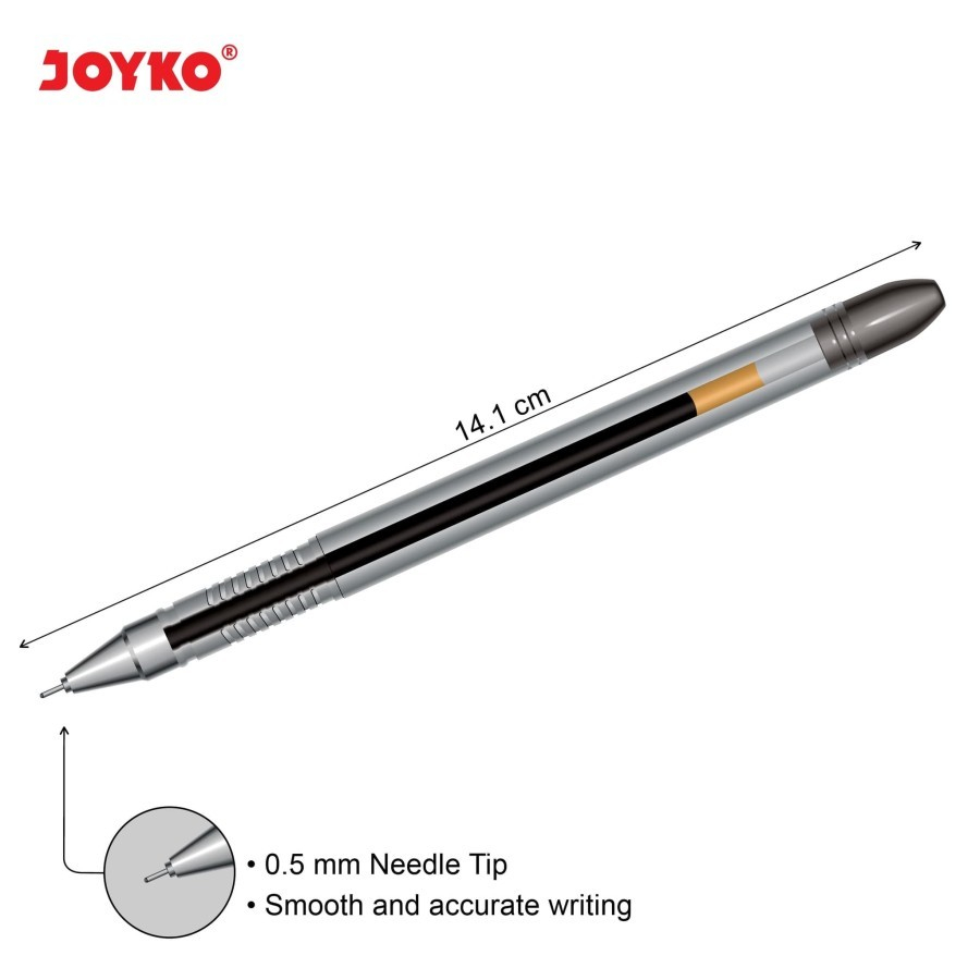 

Alat Tulis Gel Pen GP-243 Whiz Gel pulpen Joyko - Hitam