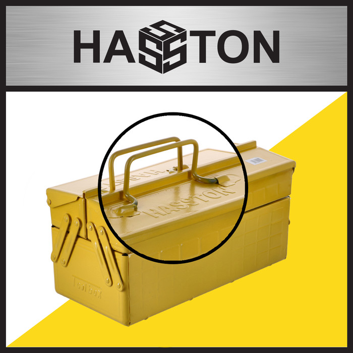 HASSTON Toolbox 2 Susun Kuning Besi 34x16x16cm / Tool box Metal Case