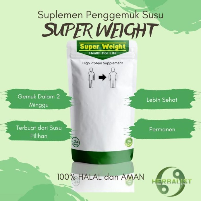 

SUSU PENGGEMUK BADAN/SUSU PENAMBAH BERAT BADAN / SUPER WEIGHT