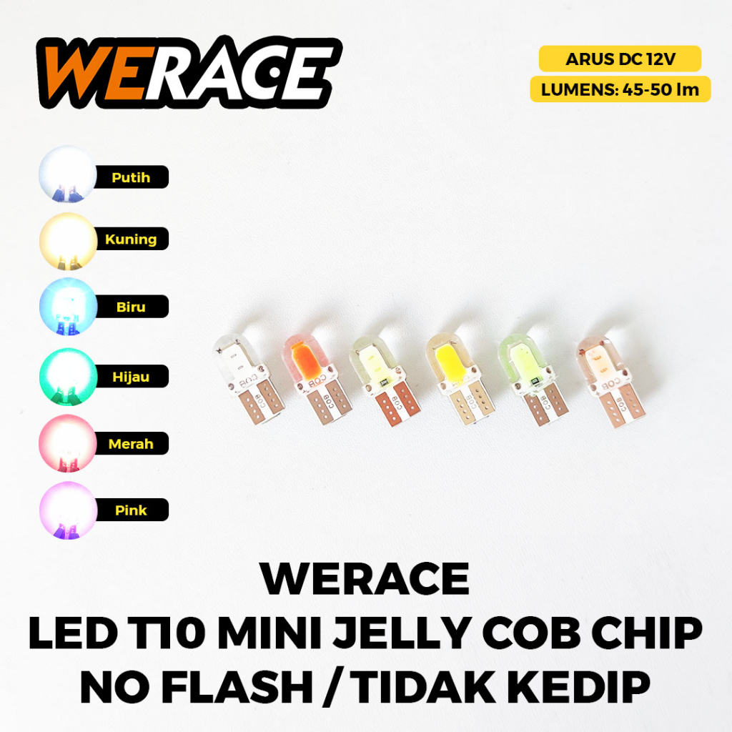 [WERACE] LAMPU LED SEN SENJA T10 JELLY MINI COB NO FLASH / TIDAK KEDIP