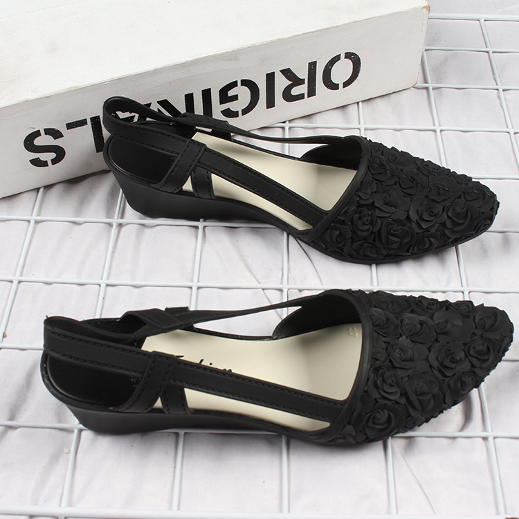 Sepatu Sandal Slop Flat Wanita Model Slip On Motif Bunga Tali Belakang Fashion Style Kasual Satu7an SPT-75