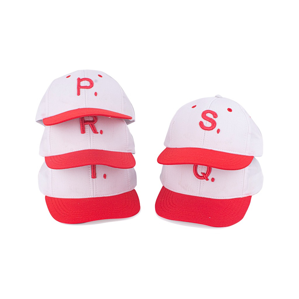 (HZ) TOPI KOMBINASI MERAH PUTIH ANAK UNISEX FASHION HAT TOPI MOTIF HURUF ALPHABETH