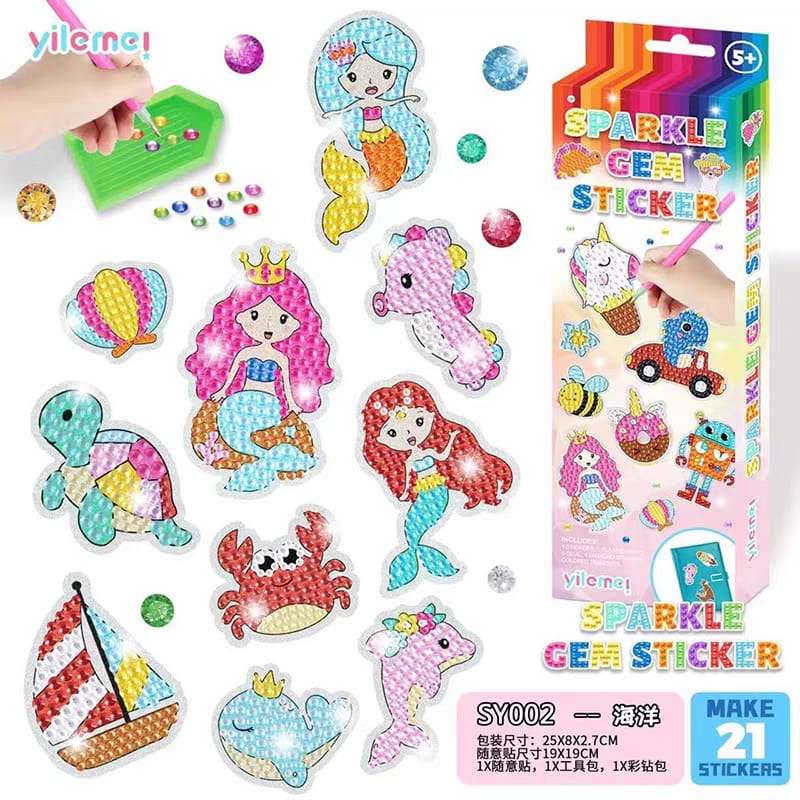 Mainan Baru Sticker DIY Diamond Karakter [ Mermaid,Dinosaurus,Domba ] &amp; Bermacam Karakter