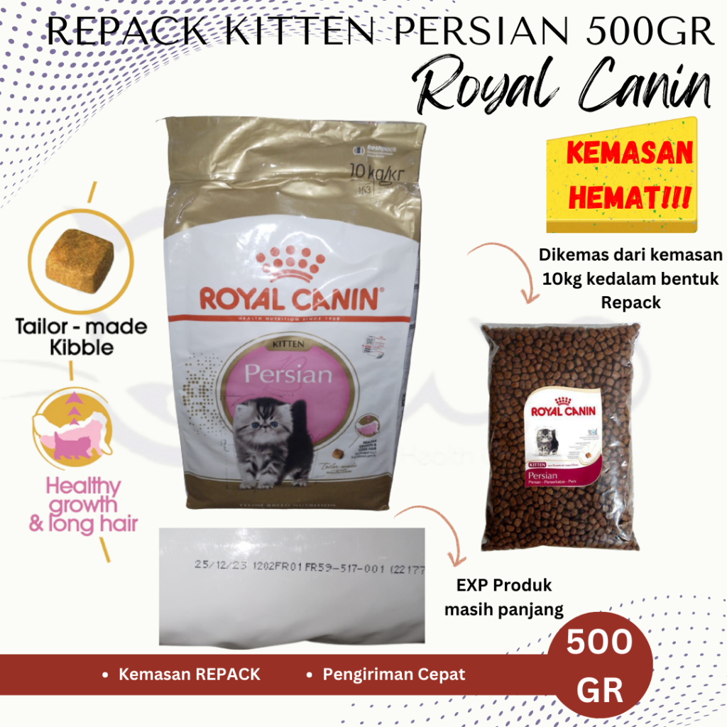 ROYAL CANIN KITTEN PERSIAN REPACK 500GR REPACK PERSIAN KITTEN 500 GR