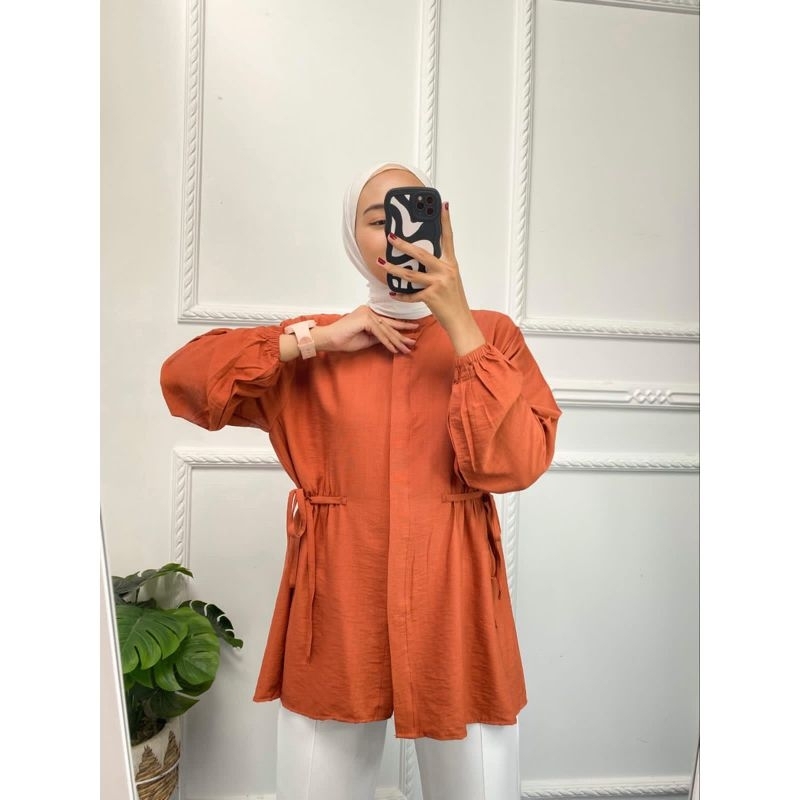 ALEA BLOUSE | Atasan Wanita Kekinian Lengan Panjang Kerah Shanghai