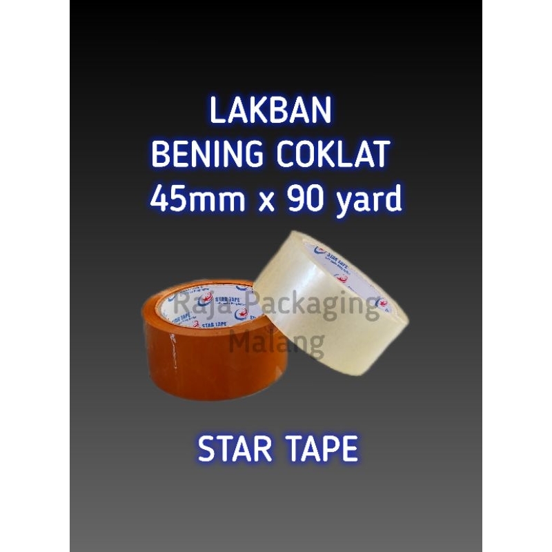 

Lakban StarTape Satuan Bening Coklat 48mm x 100yard Murah