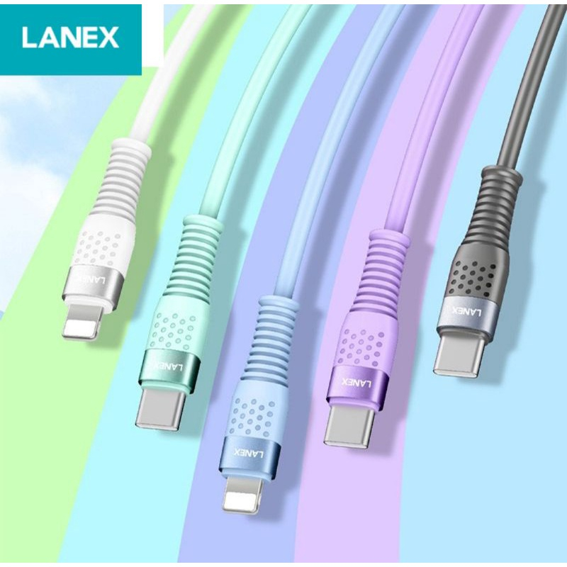 LANEX TUBE KABEL DATA TIPE C Fast Charging 3A  1 METER CABLE DATA TUBE