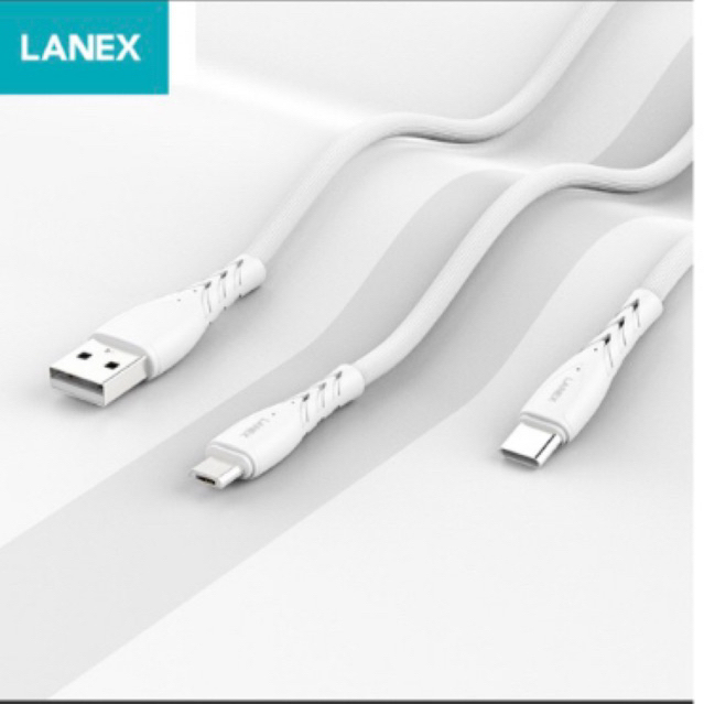 LANEX KABEL DATA MICRO USB TIPE C FAST CHARGER 3A SATUAN