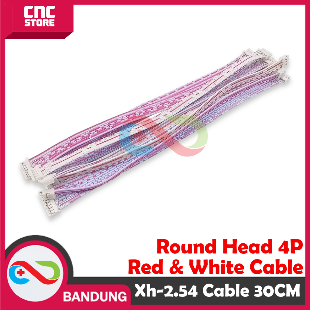 XH-2.54 4P DOUBLE-HEAD 4P RED AND WHITE CABLE 30CM