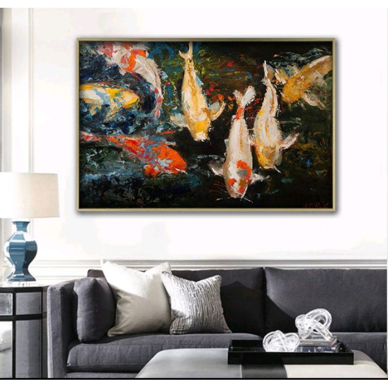 LUKISAN IKAN KOI ABSTRAK