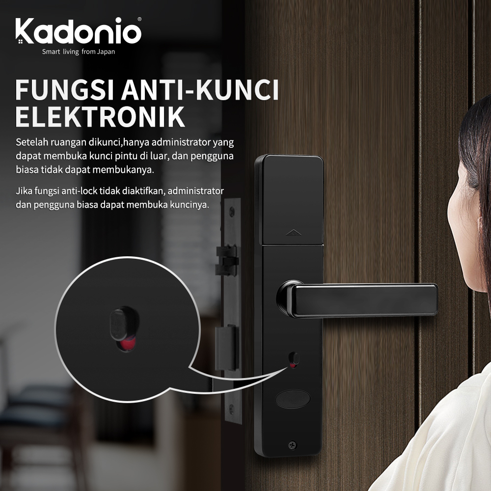 Kadonio kunci pintu digital kunci pintar kunci pintu sidik jari IC Card Digital Code Security Electronic Door Lock kunci pintu fingerprint