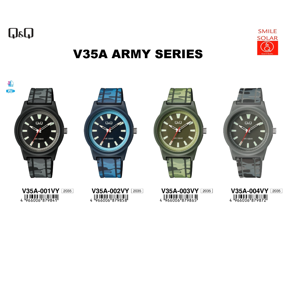 MODEL TERBARU Jam Tangan Pria Army Sporty Rubber Digital Original Q&amp;Q QnQ QQ V35A M146J Series