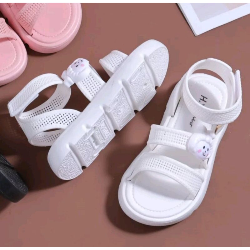 (COD)Sandal Sepatu Anak Import Ban 2 Tali Velcro MIKA/Sandal Sepatu Anak Perempuan Import Size 24-35