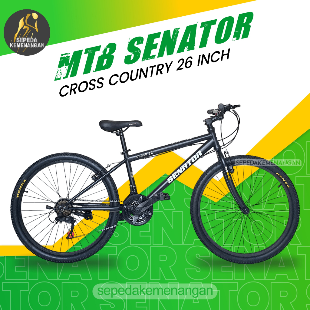 SEPEDA GUNUNG SENATOR MTB CROSS COUNTRY UKURAN 26 INCH