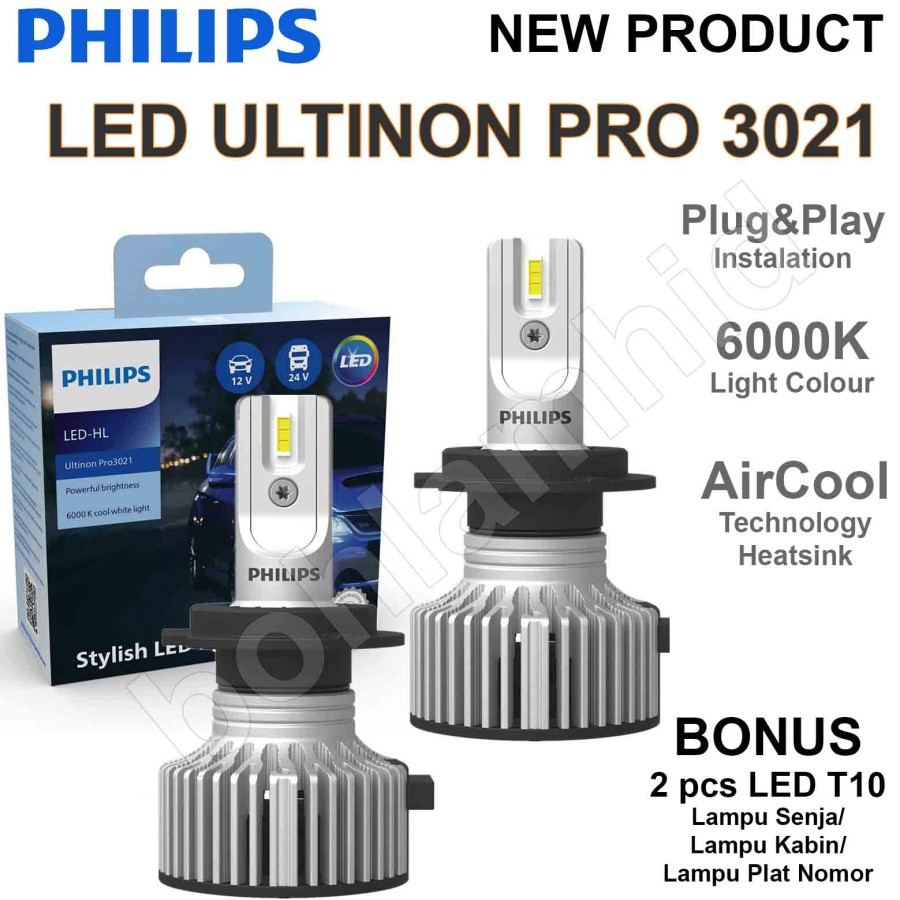 LAMPU LED BRIO, MOBILIO PHILIPS ULTINON PRO3021 HEADLAMP H4 Hi/Lo