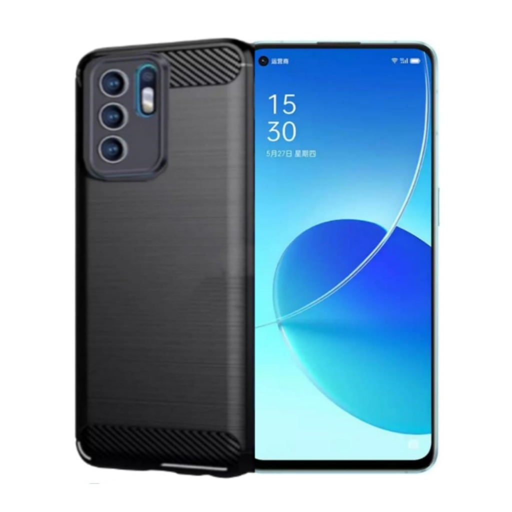 Case OPPO Reno 6 4G Premium Carbon Fiber - (Black)