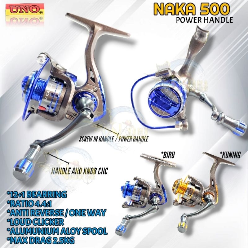 Reel Pancing Udang UNO Naka 500 Power Handle