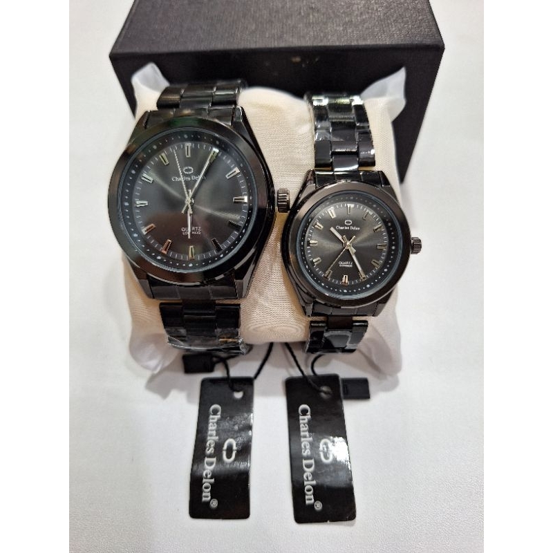 JAM TANGAN COUPLE CHARLES DELON RANTAI ANTI AIR