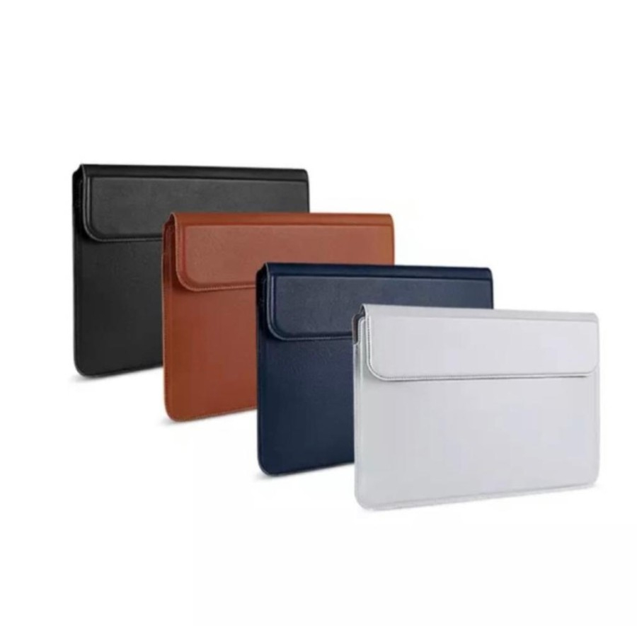 Tas Laptop Kulit Sleeve 14/15 Inch Macbook Bags 2 in 1 Holder with Mouse Pad Premium Leather Bags Holder Portable