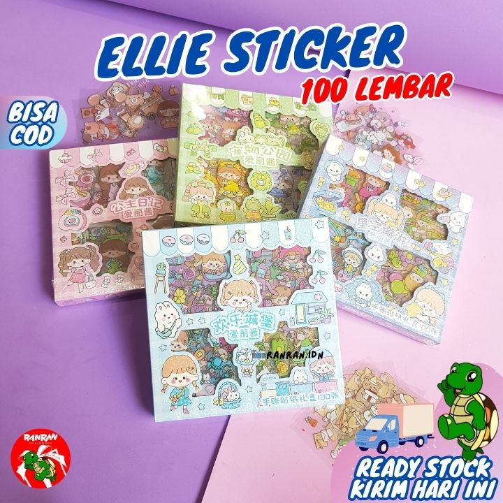 

Sticker 2D Ellie / Sticker Momo / 100 Lembar Stiker Motif Kartun Korea Lucu Anti Air Dekorasi Handbook Scrapbook DIY