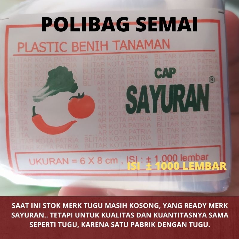 1000 Lembar - Polibag Semai Cabe Polybag Semai Benih Polibag Pembibitan