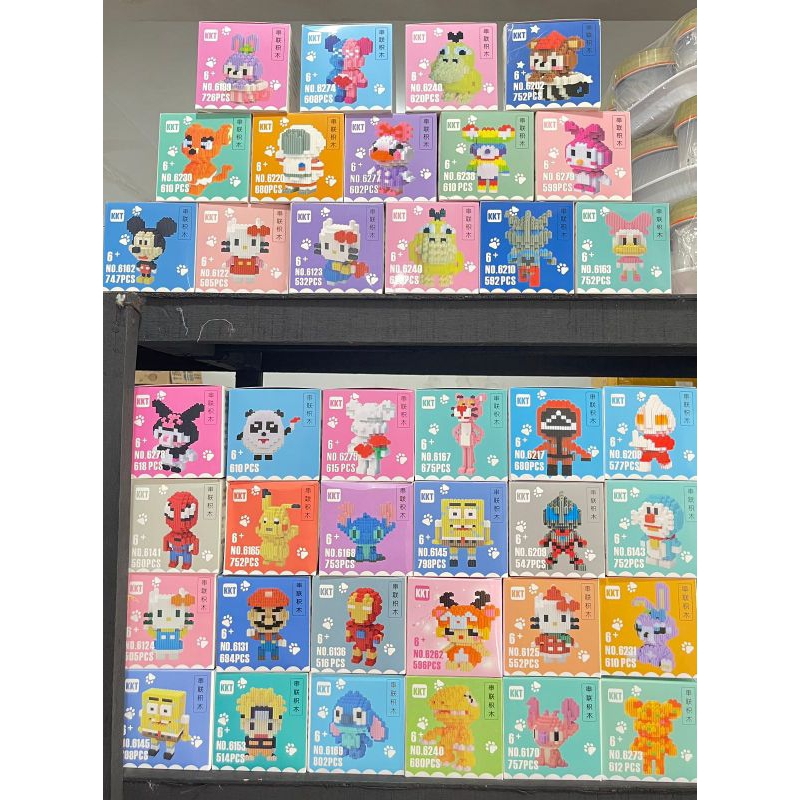 READY STOK MAINAN LEGO ANAK MELATIH MOTORIK ANAK EDUKASI BELAJAR MOTORIK ANAK BERBAGAI MACAM MOTIF LEGO DORAEMON SPONGEBOB HELLO KITTY IRON MAN DONALD DUCK MICKEY MOUSE STITCH