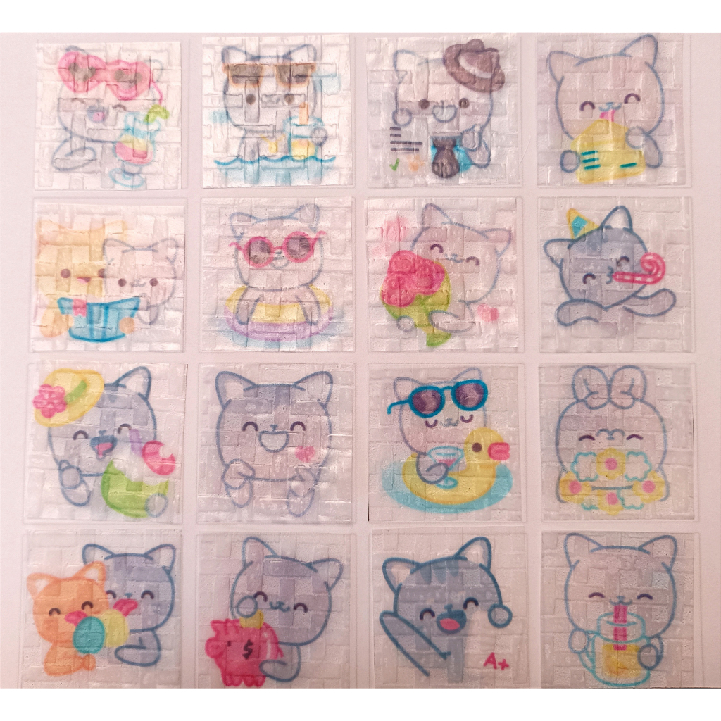 

Kucing Grey Cat Edible Rice Stiker Rice Paper Stiker Bento Stiker Nasi Edible Stiker Bisa Dimakan