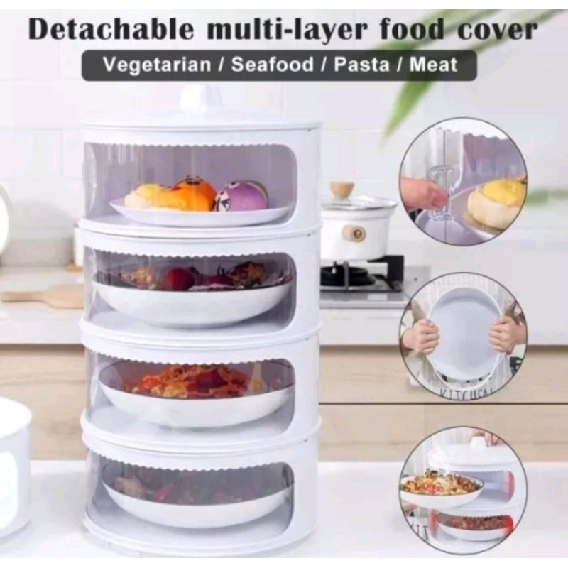 Rak makanan 4 susun / tempat menyimpan makanan / rak makanan / rak pelindung makanan