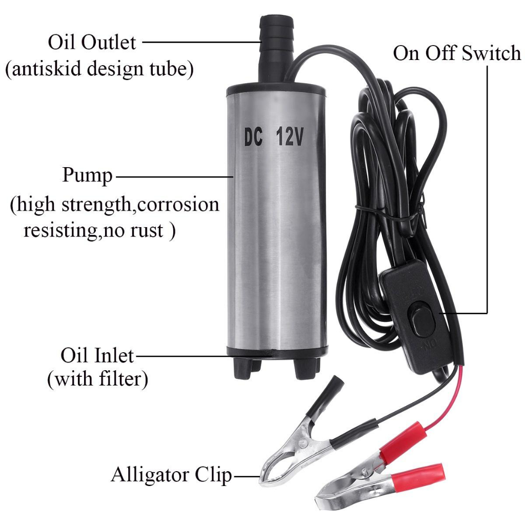 POMPA MINI MINYAK OLI SOLAR AIR DIESEL PUMP CELUP SUBMERSIBLE 12V DAN