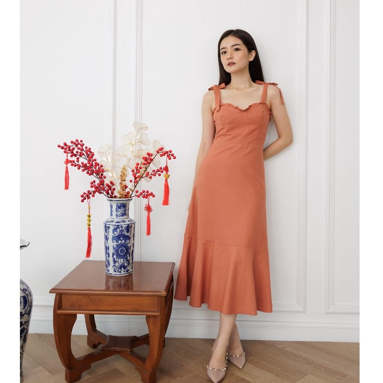 KARTIKA LONG DRESS TALI ATASAN WANITA REMAJA CRINCLE AIRFLOW PREMIUM (DBY)