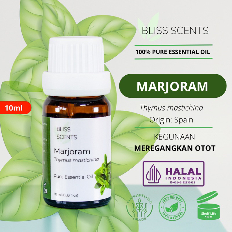 Bliss Marjoram Essential Oil Aromaterapi 100% Murni Therapeutic Grade Aromatherapy