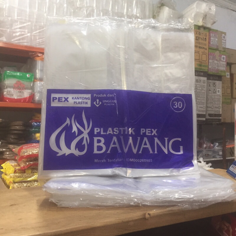 Kantong Kresek Bening BAWANG PEX 30x57 ATAU TOMAT HD PEX