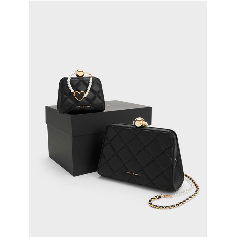 BAGSBUNNY15 • TAS WANITA CK17free BOX Black mini Quilted Chain Bag