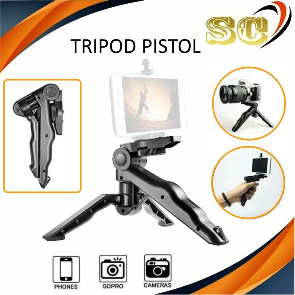 GROSIR TRIPOD PISTOL EP16 HOLDER PHONE STAND ALL IN 1 BISA JADI TONGSIS MINI