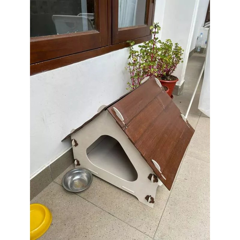 Kandang Bongkar pasang 3D Puzzle 40 cm Kandang rumah Kucing Kayu Unik