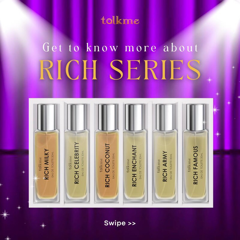 TALKME RICH SERIES EDT 30ML/PAKET PARFUM HAMPERS KADO EXCLUSIVE TALKME EDT/TALKME PARFUME ISI 6 PCS