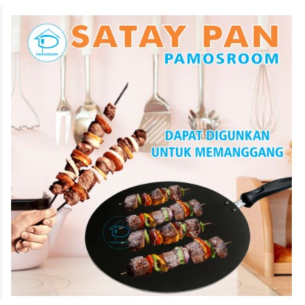 wajan teflon untuk kebab / wajan teflon panggang roti / wajan teflon panggang kebab 28cm / satay pan