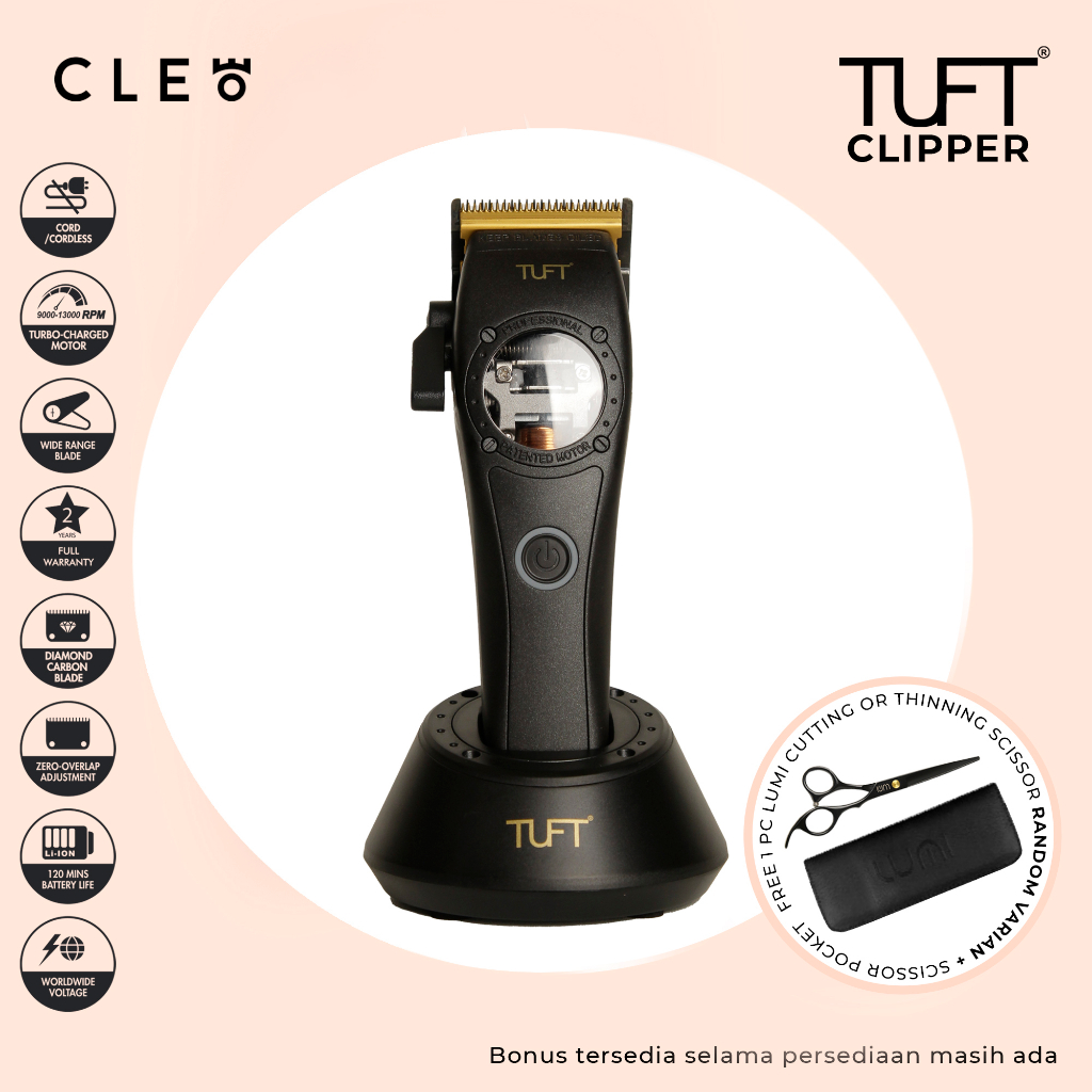 TUFT Hair Clipper -Alat Cukur Rambut Motor 13,000 RPM - 2 Tahun Garansi - Alat Cukur