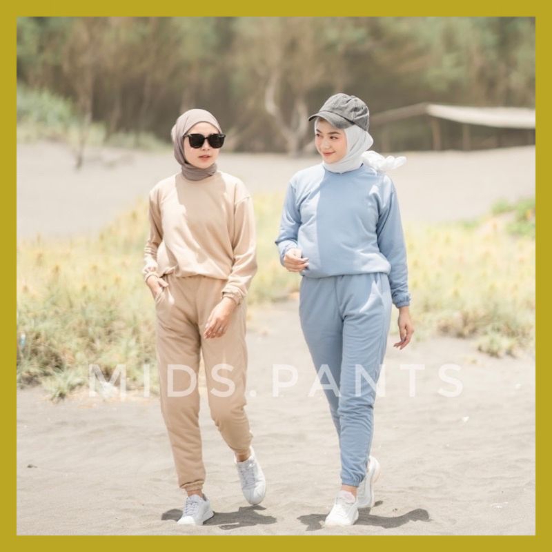 ONE SET SWEAT | BAJU SETELAN WANITA | SWEATPANTS | sweater polos | celana panjang | atasan panjang