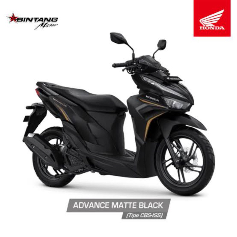 STIKER STRIPING VARIO 125 TAHUN 2023 HITAM ADVANCE MATTE BLACK